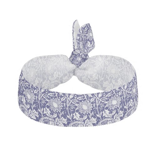 Art Nouveau Carnation Damask Navy and White Elastic Hair Tie