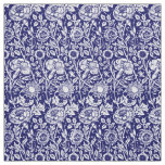 Art Nouveau Carnation Damask, Navy and White Fabric