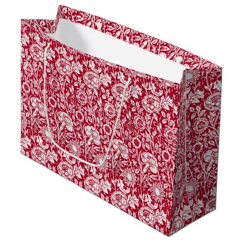 Art Nouveau Carnation Damask Red and White Large Gift Bag