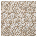Art Nouveau Carnation Damask, Taupe and White Fabric