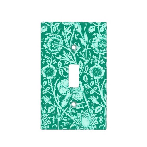 Art Nouveau Carnation Damask Turquoise Light Switch Cover