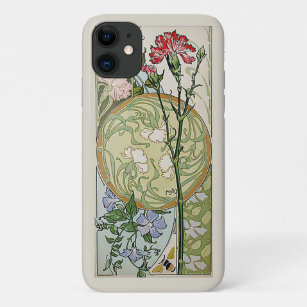 Art Nouveau Carnations Clematis Floral Flowers  iPhone 11 Case