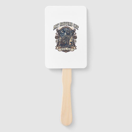 Art Nouveau Cat Cat Art Nouveau Vintage Vector Art Hand Fan