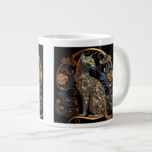 Art Nouveau Cat Jumbo Mug