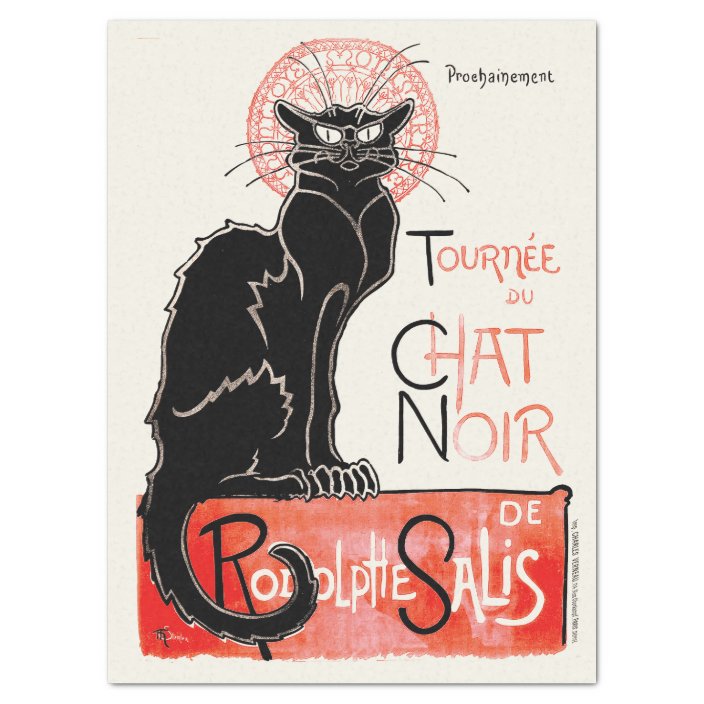 Art Nouveau Cat Tournee Du Chat Noir Tissue Paper Zazzle Com