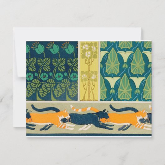 Art Nouveau Cats and Flowers (Front)