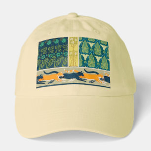 Art Nouveau Cats and Flowers Hat