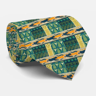 Art Nouveau Cats and Flowers Neck Tie