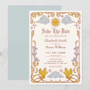 Art nouveau Celestial  Save The Date