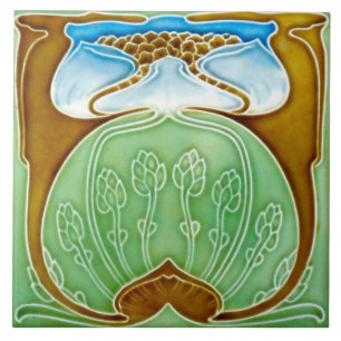 Art Nouveau Ceramic Fireplace wall Tile
