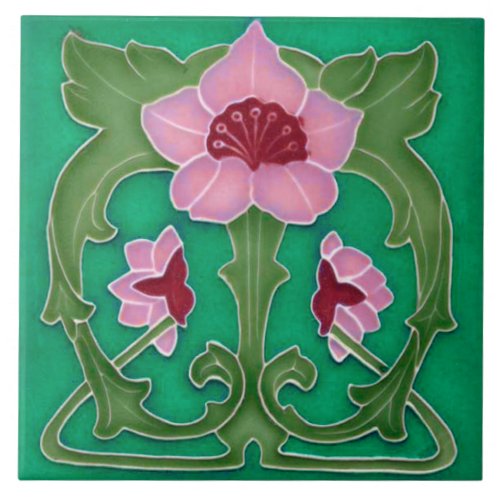 Art Nouveau Ceramic Fireplace wall Tile