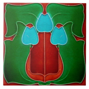 Art Nouveau Ceramic Fireplace wall Tile