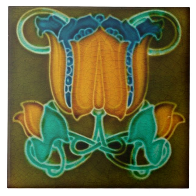 Art Nouveau Ceramic Fireplace wall Tile (Front)