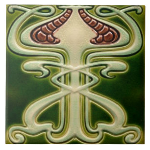 Art Nouveau Ceramic Fireplace wall Tile