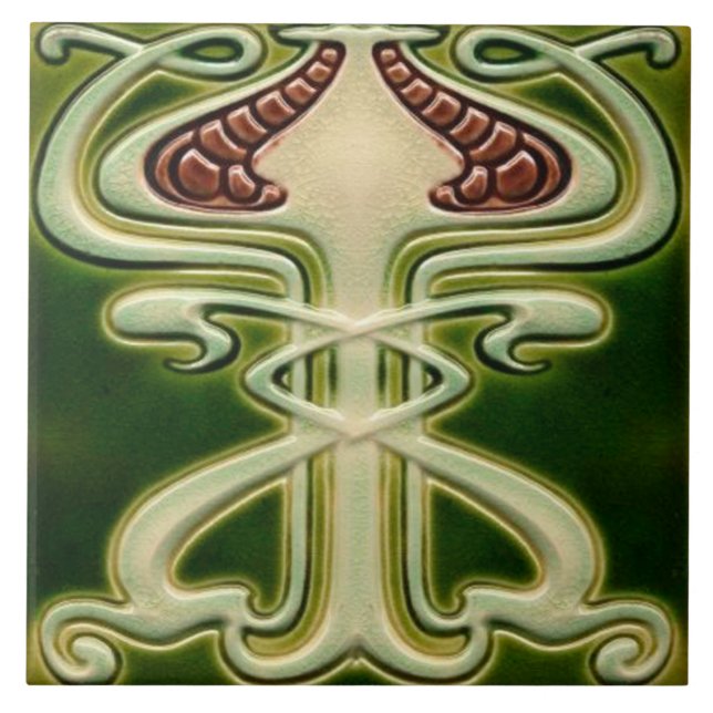 Art Nouveau Ceramic Fireplace wall Tile (Front)