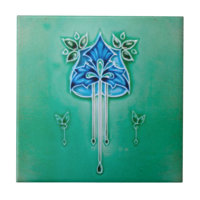 Art Nouveau Ceramic Fireplace Wall tile (Front)