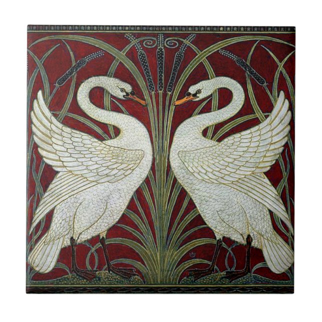 Art nouveau ceramic fireplace wall tile  (Front)