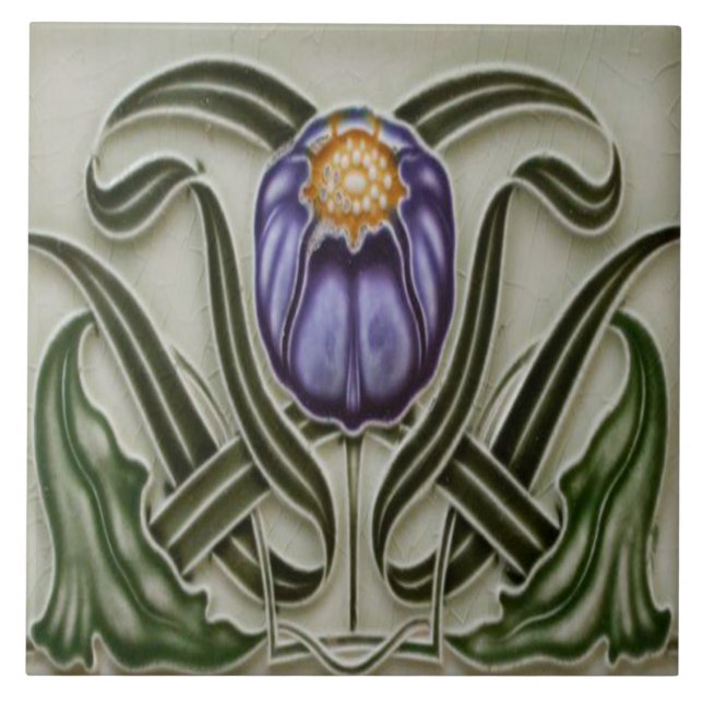 Art Nouveau Ceramic Fireplace wall Tile (Front)