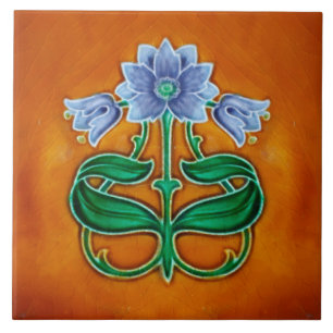 Art Nouveau ceramic fireplace wall tile