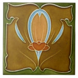 Art nouveau ceramic fireplace wall tile murals<br><div class="desc">Art Nouveu Ceramic tile, this design is a reproduction made from an old tile from the 1880s to 1920s, the tile is smooth and flat, it is not 3D, special to use in interior walls, kitchen backsplashes, bathroom walls, fireplace decorations, coasters, trivet, or can be a beautiful gift for any...</div>