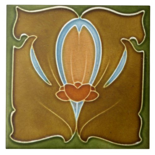 Art nouveau ceramic fireplace wall tile murals