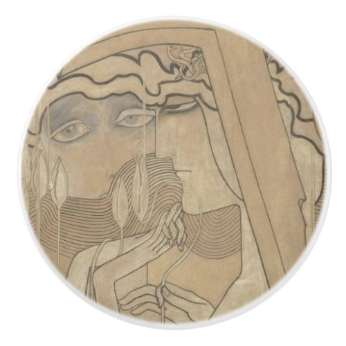 Art Nouveau Ceramic Knob