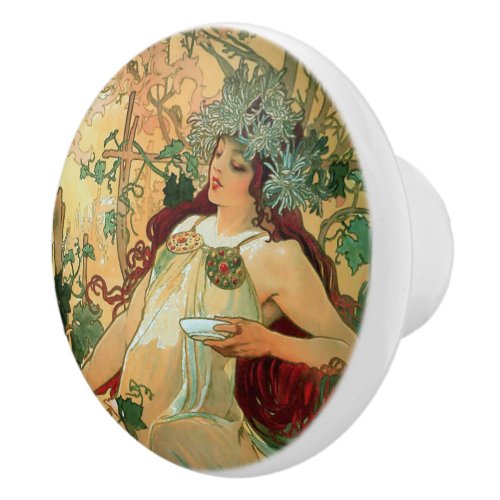 Art Nouveau Ceramic Knob