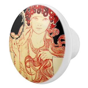 Art Nouveau Ceramic Knob