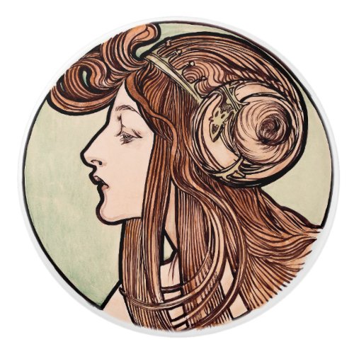 Art Nouveau Ceramic Knob