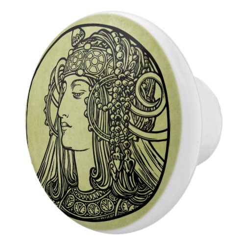 Art Nouveau Ceramic Knob