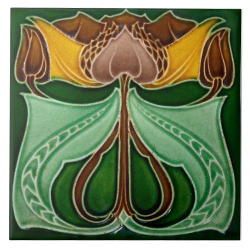 Art Nouveau ceramic tile