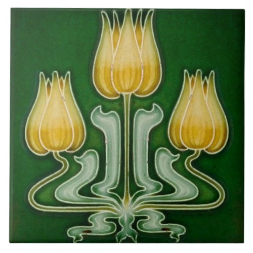 Art nouveau ceramic tile