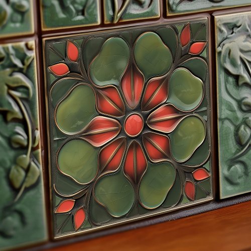 Art Nouveau Ceramic Tile