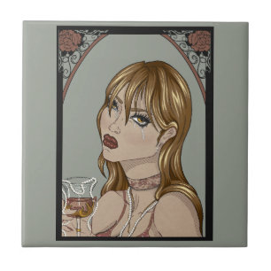 Art Nouveau Ceramic Tile