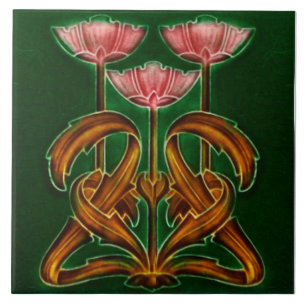 Art nouveau ceramic tile