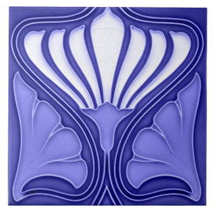 Art Nouveau Ceramic Wall tile fireplace