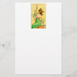 Art Nouveau Champaine Lady Stationery