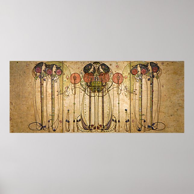Art Nouveau Charles Mackintosh The Wassail Poster (Front)