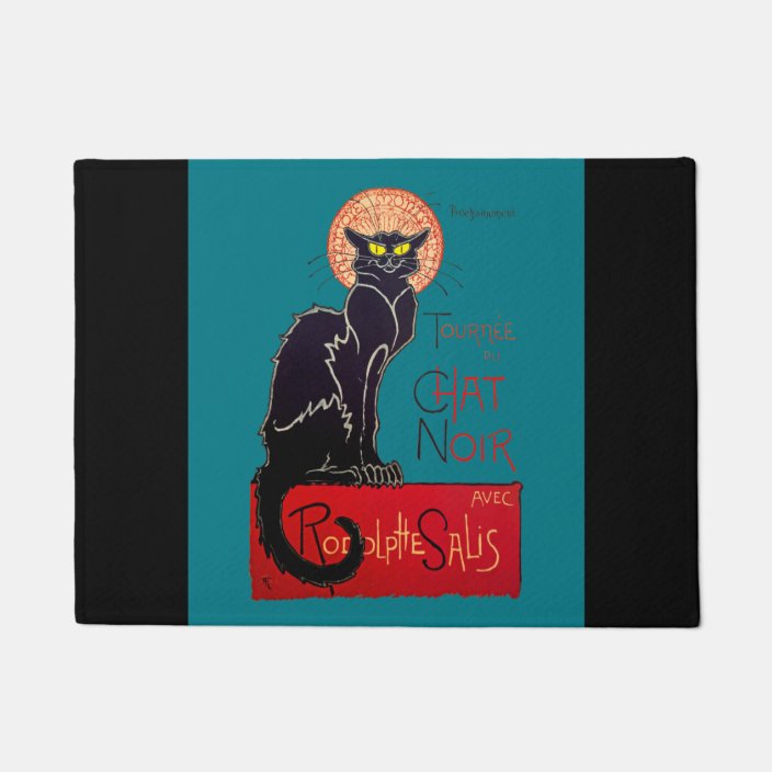 Art Nouveau Chat Noir Black Cat Doormat Zazzle Com