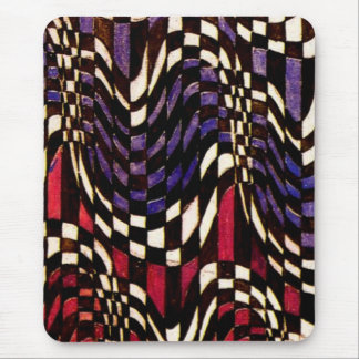 Art Nouveau Checker Wave Pattern - Mousepad