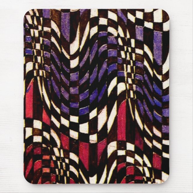 Art Nouveau Checker Wave Pattern - Mousepad (Front)