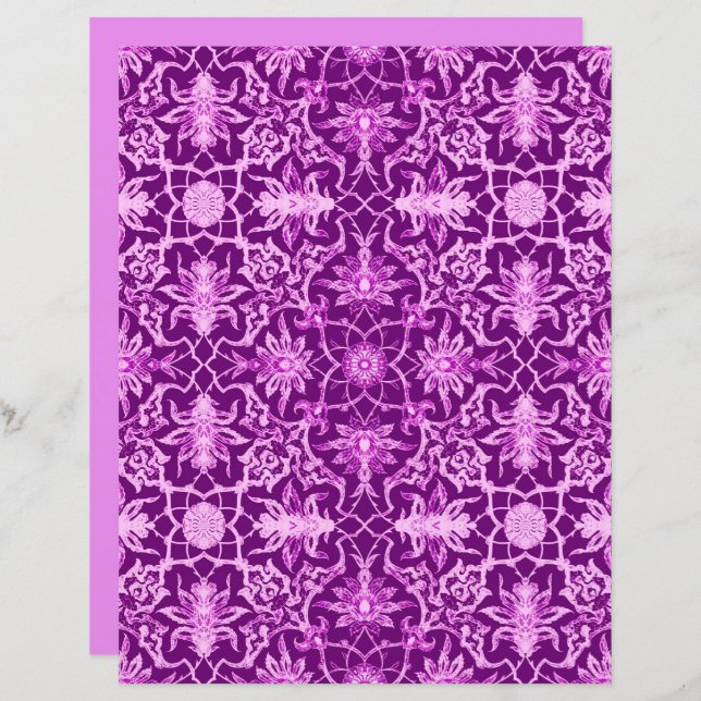 Art Nouveau Chinese Pattern, Amethyst Purple (Front/Back)