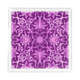 Art Nouveau Chinese Pattern - Amethyst Purple Acrylic Tray