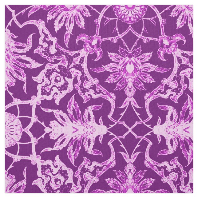 Art Nouveau Chinese Pattern - Amethyst Purple Fabric (Swatch)