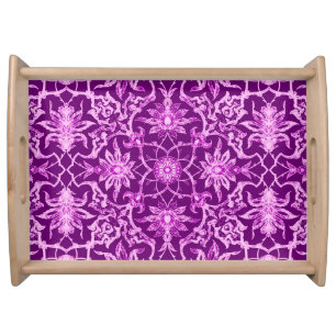 Art Nouveau Chinese Pattern - Amethyst Purple Serving Tray