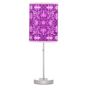 Art Nouveau Chinese Pattern - Amethyst Purple Table Lamp