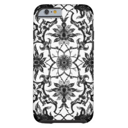 Art Nouveau Chinese Pattern - Black and White Tough iPhone 6 Case