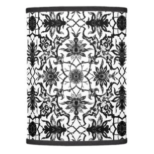 Art Nouveau Chinese Pattern - Black and White Lamp Shade