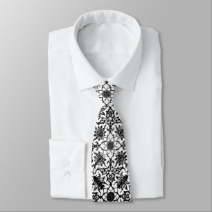 Art Nouveau Chinese Pattern - Black and White Neck Tie