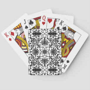 Art Nouveau Chinese Pattern Black and White Poker Cards